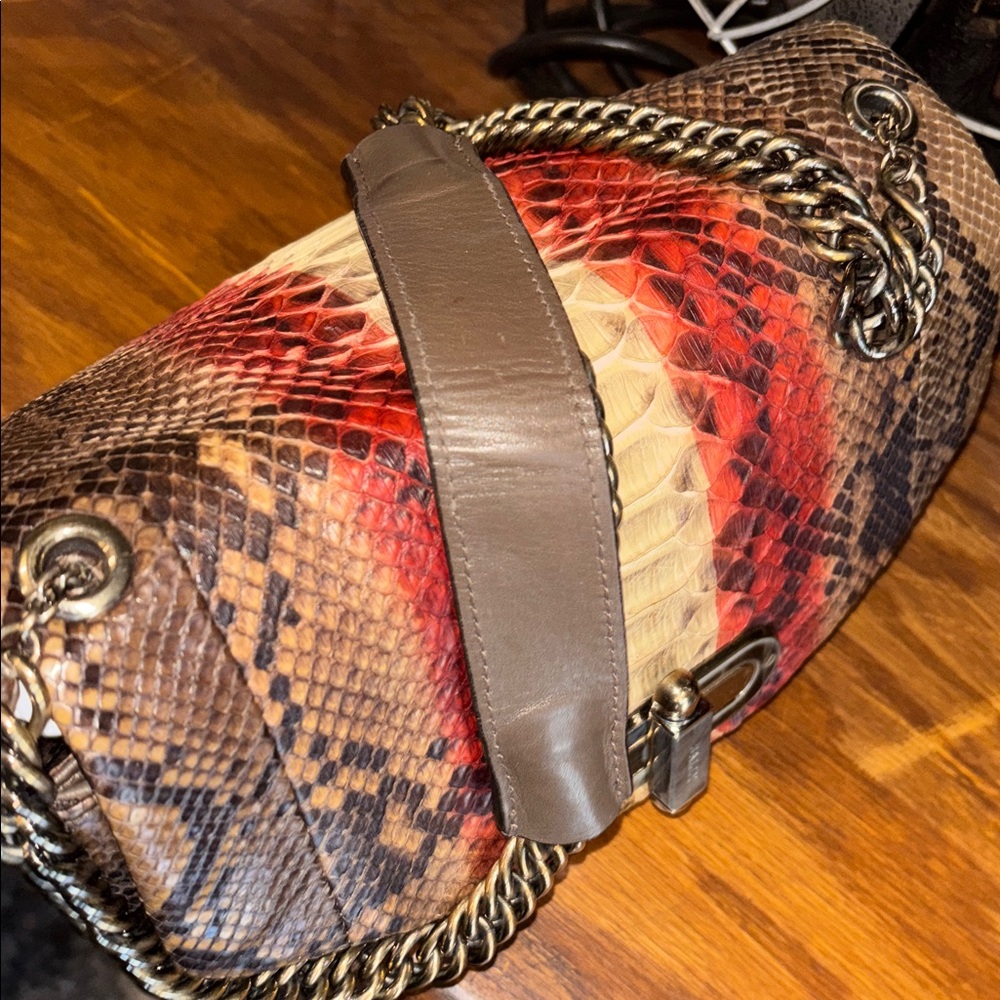 Authentic Bally Python Snake Skin Leather Shoulde… - image 3